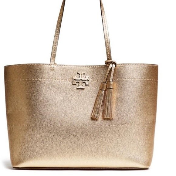 tory burch mcgraw metallic tote